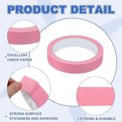 MECCANIXITY Masking Tape 0.7 Inch x 21 Yard Painter's Tape Pink Paint Tapes - Image 3