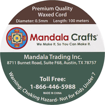 Mandala Crafts 0.5mm 109 Yards Sapphire Blue Cotton Waxed Cord - Image 3