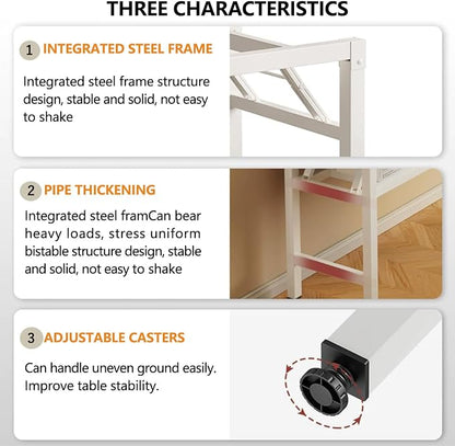 39.4 Inch Foldable Desks for Small Spaces, Foldable Desk No Assembly, Small - Image 3