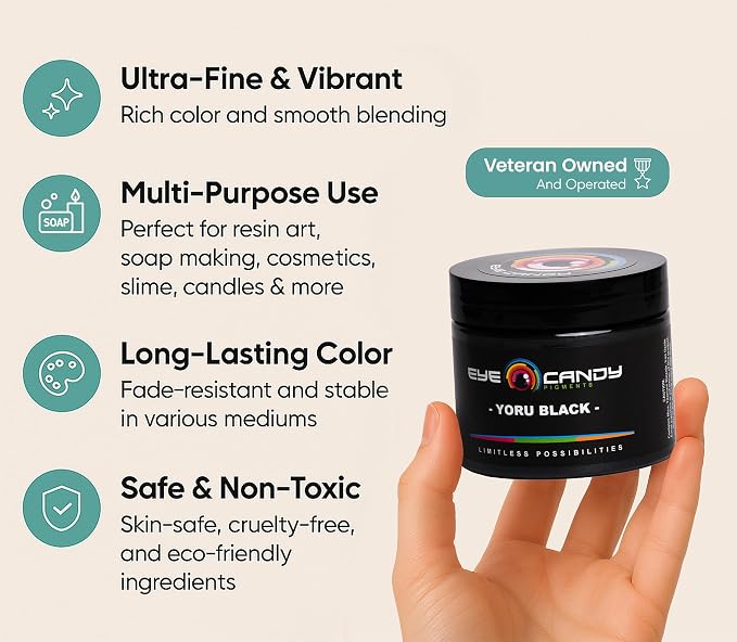 Eye Candy Pigments Premium Black Mica Powder - Image 3