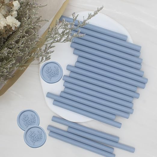 Dusty Blue Wax Seal Sticks 20pcs, Andotopee Glue Gun Wax Seal Sticks - Image 2