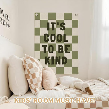 Kids Room Decor, Sage Green Classroom Wall Decor, It's Cool to Be Kind Banner - Image 5