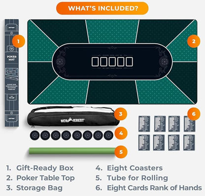Newverest Poker Table Top 70" x 35", Texas Hold'em Poker Mat - Image 7