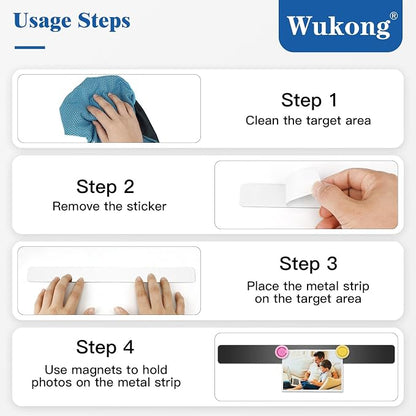 Wukong 8 Pack | 30x3cm Magnetic Stainless Black Boards Strips, Adhesive Backing - Image 4
