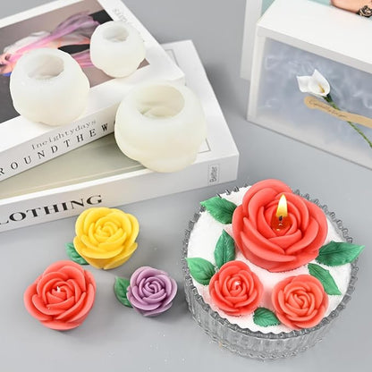 Rose Candle Molds, Epoxy Resin Casting, Wax Soap Clay Plaster Home Décor - Image 3