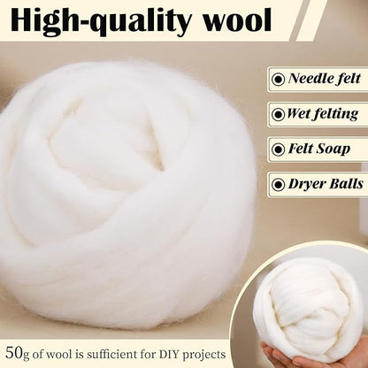 Mayboos Wool Roving Yarn, 1.76oz Colored Natural Wool Roving, Wool Felting - Image 5