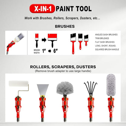 Multi Angle Paint Brush Extender V2, Long Handle Paint Brush, Extension Pole - Image 5