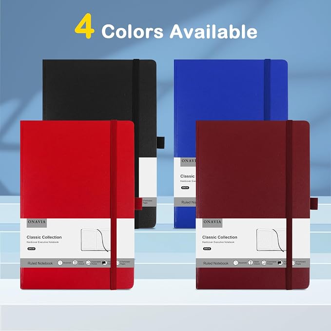4 Pack Lined Journal Notebooks for Work, A5 Size 100 GSM Thick Paper, Classic - Image 7