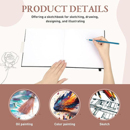 Moinchore Back to School Gifts Square Sketchbook 8 x 8 Inch Hardcover Art - Image 4