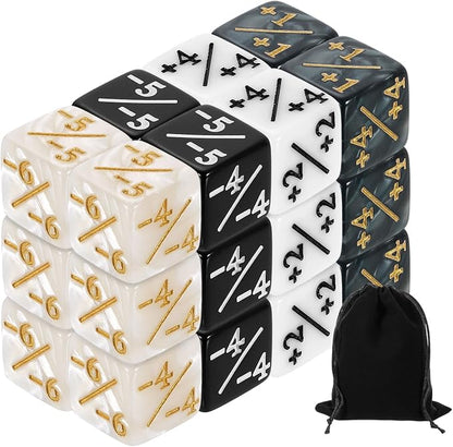 uxcell 24Pcs Magic Dice Counters, Acrylic D6 Life Token Dice Set by uxcell