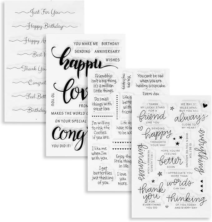 UCEC 4 Sheets Words Clear Stamps in Classic by UCEC
