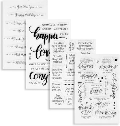 UCEC 4 Sheets Words Clear Stamps in Classic by UCEC