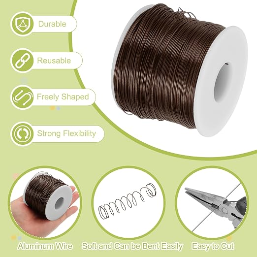 MECCANIXITY 20 Gauge Anodized Aluminum Craft Wire Bendable Bonsai Training Wire - Image 3
