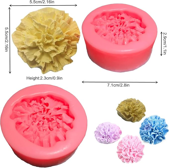 Soap Molds Carnations Flower, 3D Flowers Silicone Handmade DIY Candy Melt Mold - Image 5