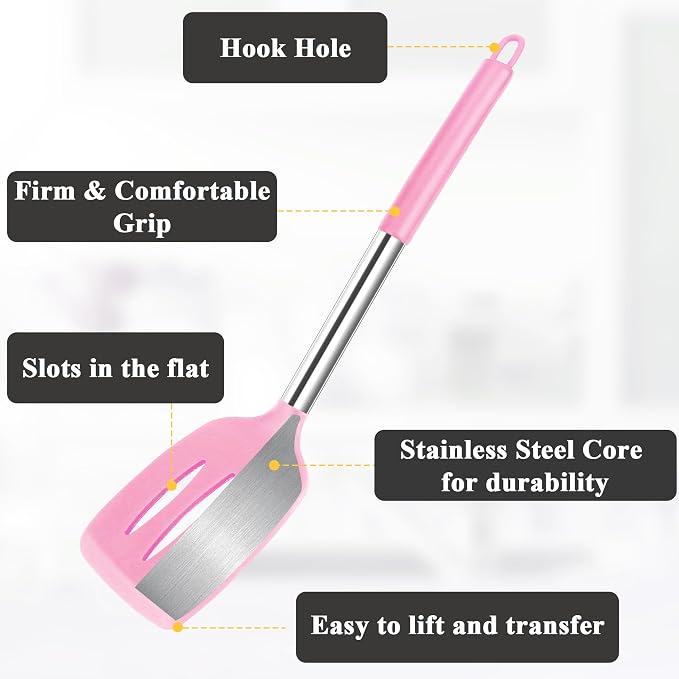 Silicone Spatula Spoon Set, BPA Free Kitchen Turners - Image 2