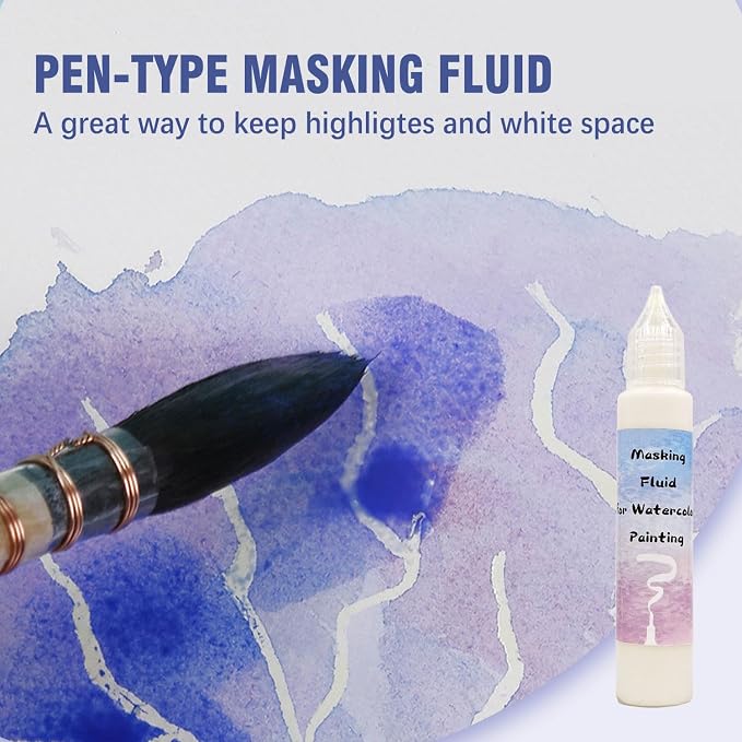 Blue Watercolor Masking Fluid - Image 6