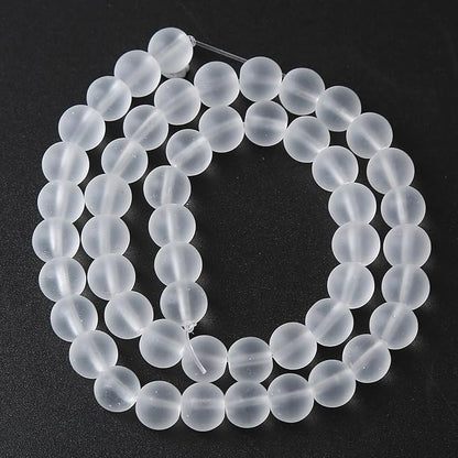 45pcs 8mm Frost White Crystal Glass Beads - Image 5