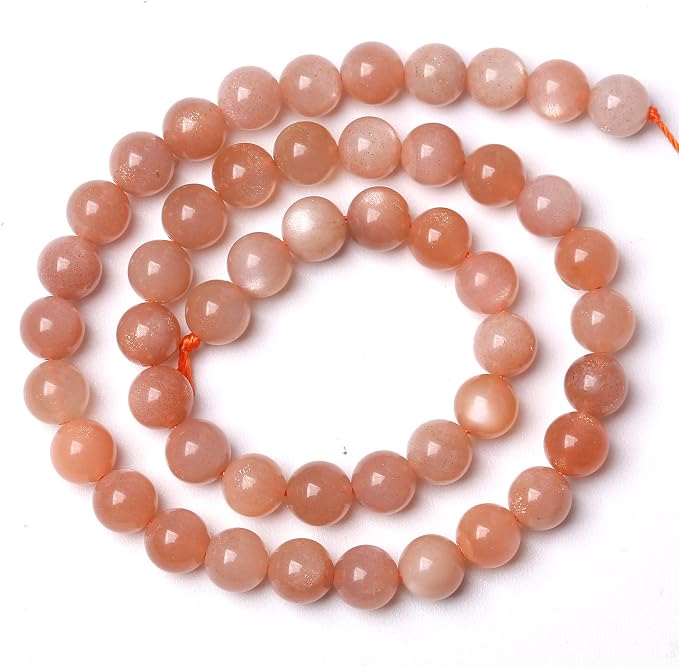 60pcs 6mm 7A Natural Orange Sunstone Round Loose Spacer Beads - Image 5