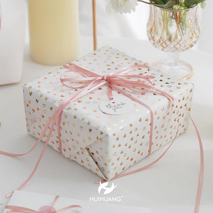 HUIHUANG Rose Gold Ribbon 1/8 inch Solid Color Thin Satin Ribbon 100 Yards - Image 7