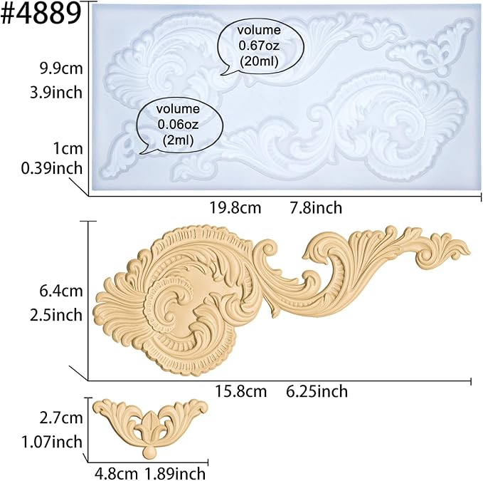 Art Molds for Polyclay Air Dry Clay Plaster Epoxy Resin Fondant Cake Decor - Image 2