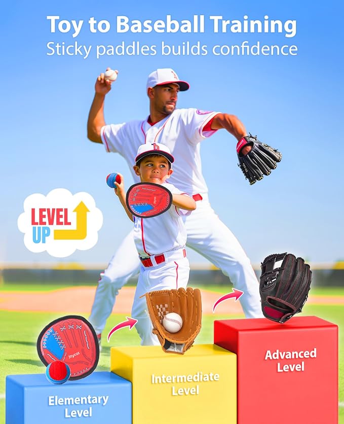 JoyCat Toss and Catch Ball Game Set, Toddler Baseball Glove, Beach Pool Yard - Image 2