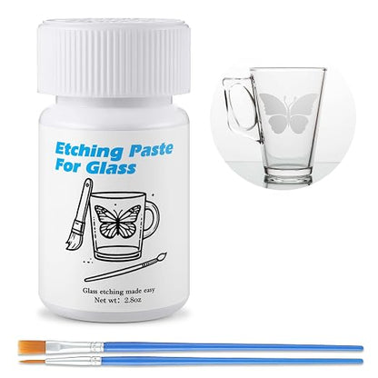 Glass Etch Starter Cream Kit for Intricate Designs Etching Art Cream Etching by ElectricWise