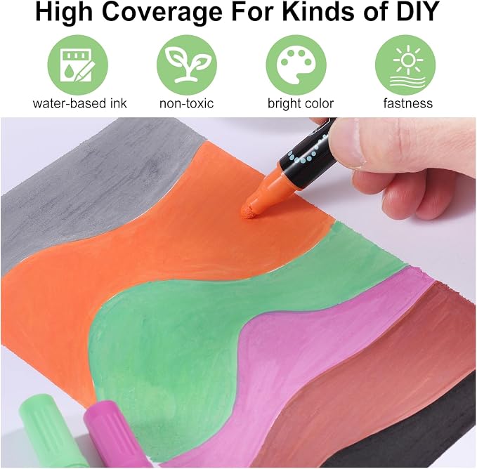 80 Colors Waterproof Dual Tip Acrylic Paint Pens, Dot & Fine Tip Premium - Image 3