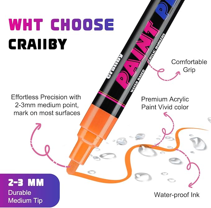 Orange Paint Pens Paint Markers - Image 2