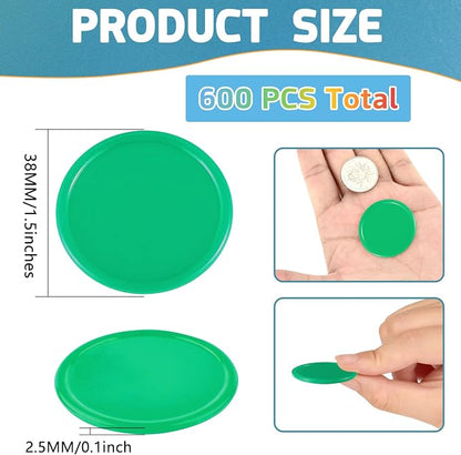Coopay 600 Pieces Plastic Poker Chips Learning Counters Disks Bingo Chip - Image 2