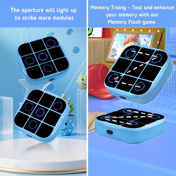 Tic-Tac-Toe Bolt Game, 4-in-1 Handheld Puzzle Games Console, Electronic - Image 4