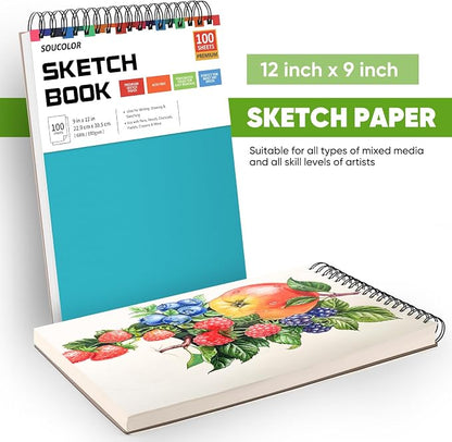 Soucolor School Supplies 9" x 12" Sketch Book - Image 6
