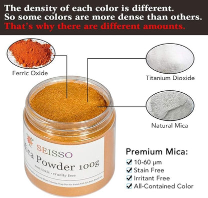 Gold Mica Powder for Epoxy Resin 3.5 oz /100g Powdered Pigment for Soap - Image 3