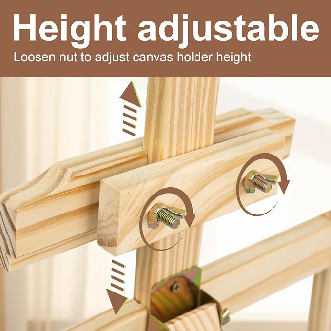 1Pcs Wooden Easel for Painting-Adjustable Easel Stand for Painting and Canvas - Image 4