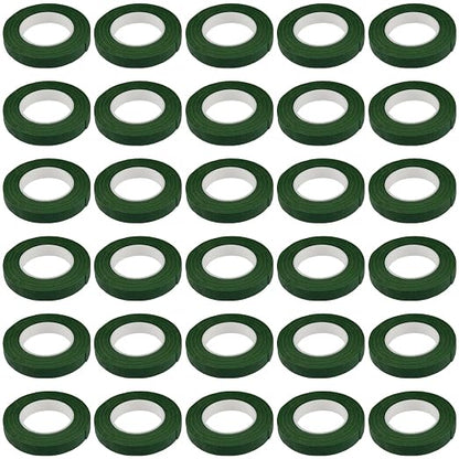 KEILEOHO 30 Rolls 29.5 Yard Floral Tape, 1/2 inch Wide Dark Green Flower Stem - Image 5