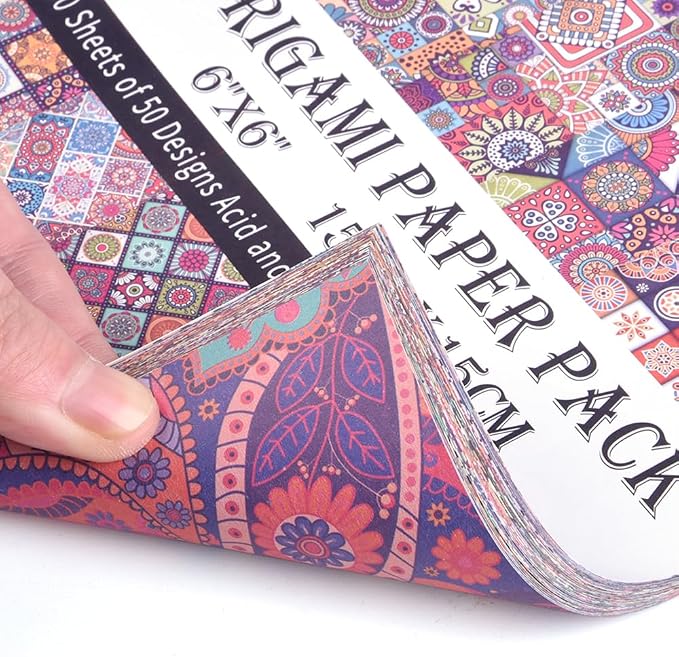 Origami Paper Kit 50 Sheets 70GSM 6 Inch Square Double Sided Color 50 Vivid - Image 7