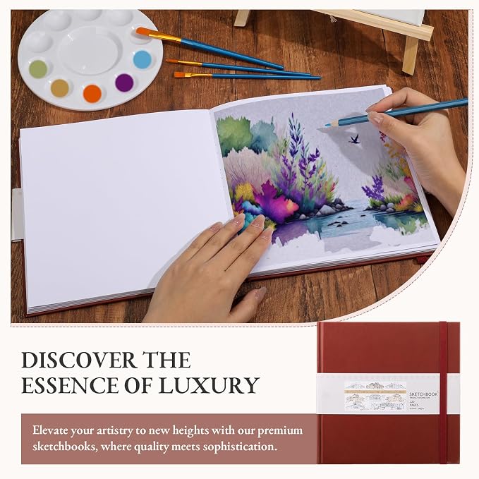 Moinchore Back to School Gifts Square Sketchbook 8 x 8 Inch Hardcover Art - Image 6