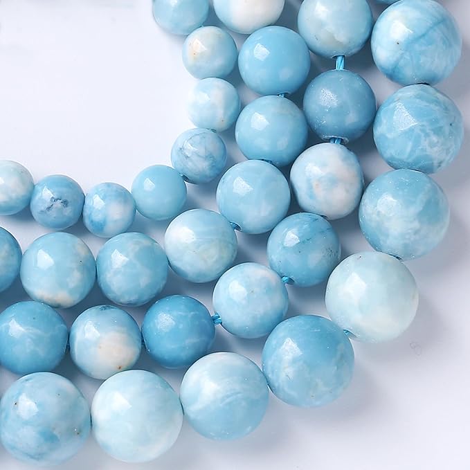 4MM Natural Larimar Blue Gemstone Beads Stone Round Loose Beads - Image 3