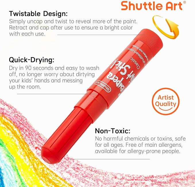 Tempera Paint Sticks, 30 Colors Solid Tempera Paint - Image 4