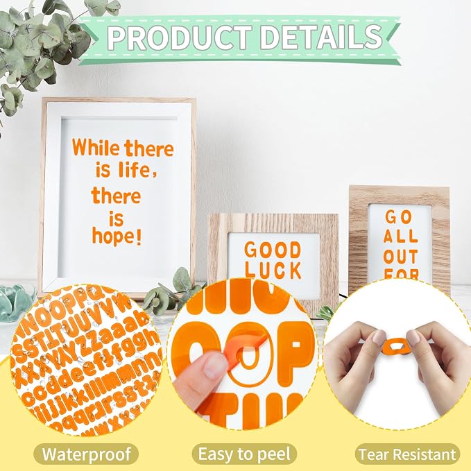 Alphabet Stickers, 12 Sheets Orange Letter Stickers - Image 3