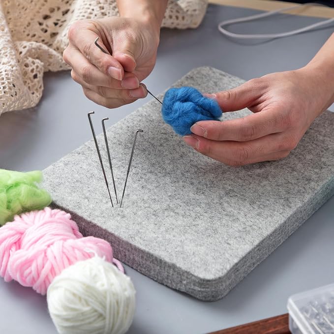 Amylove 4 Pcs Needle Felting Pad Needled Felting Mat Wool Supplies Thick Firm - Image 5