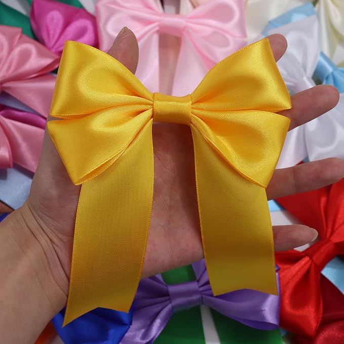Yellow Solid Satin Ribbon 1-1/2 Inch 25 Yards Solid Polyester Fabric Ribbon - Image 7