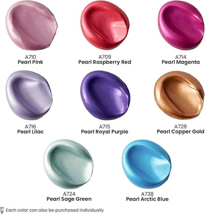 Arteza Metallic Acrylic Paint, Rich Pigments, Non Fading, Non Toxic Paints - Image 2