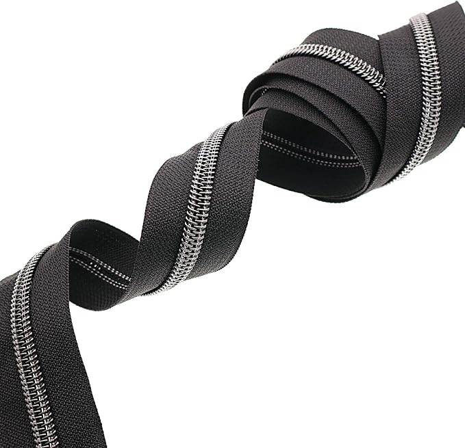 Leekayer #5 Black Nickel Metallic Nylon Coil Teeth Zippers by The Yard Bulk 10 - Image 6