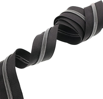 Leekayer #5 Black Nickel Metallic Nylon Coil Teeth Zippers by The Yard Bulk 10 - Image 6