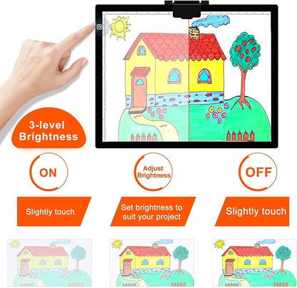 Diamond Painting Light Pad A3, LED Light Box Tracer w/Magnetic Clip & Pen Holder - Image 5