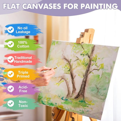 ESRICH Canvas Boards for Painting 12x16 Inch, 3 Pack Canvas for Painting Cotton - Image 4