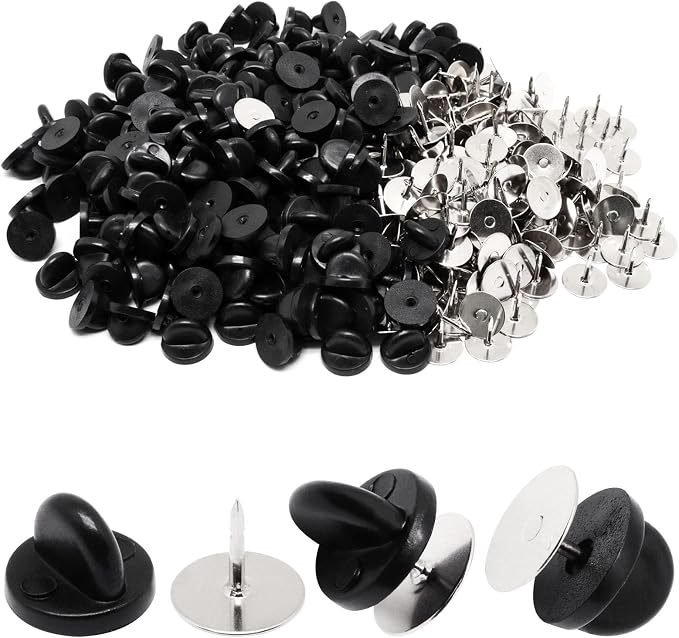 100set Rubber Pin Backs, Blank Pins Scatter Butterfly Clutch Pin Holder Enamel by YuGtcen
