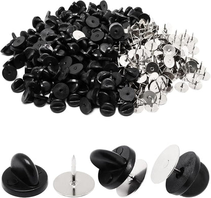 100set Rubber Pin Backs, Blank Pins Scatter Butterfly Clutch Pin Holder Enamel by YuGtcen