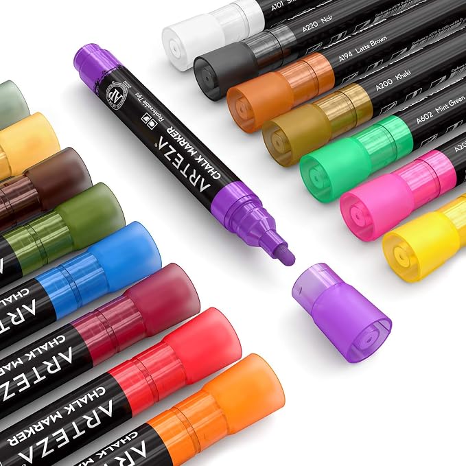 ARTEZA Pastel Liquid Chalk Markers, Water Based Pens - Image 4