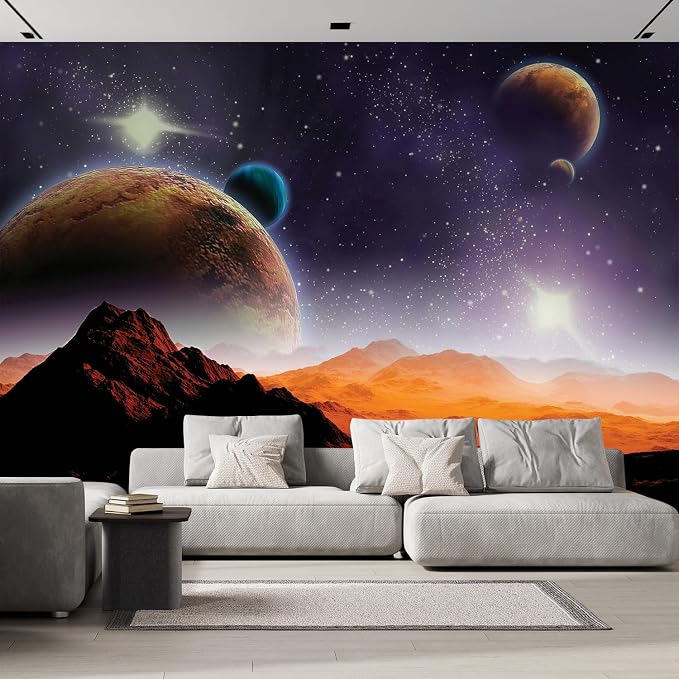 wall26 Peering into a Vibrantly Colored Space Wall Mural, Removable Sticker by wall26